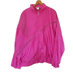 Vintage Pink Track Jacket with Diagonal Tape Detail